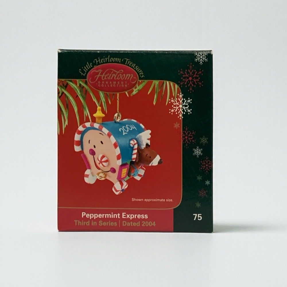 “Peppermint Express” #75 Carlton Little Heirloom Treasures Ornament Collection